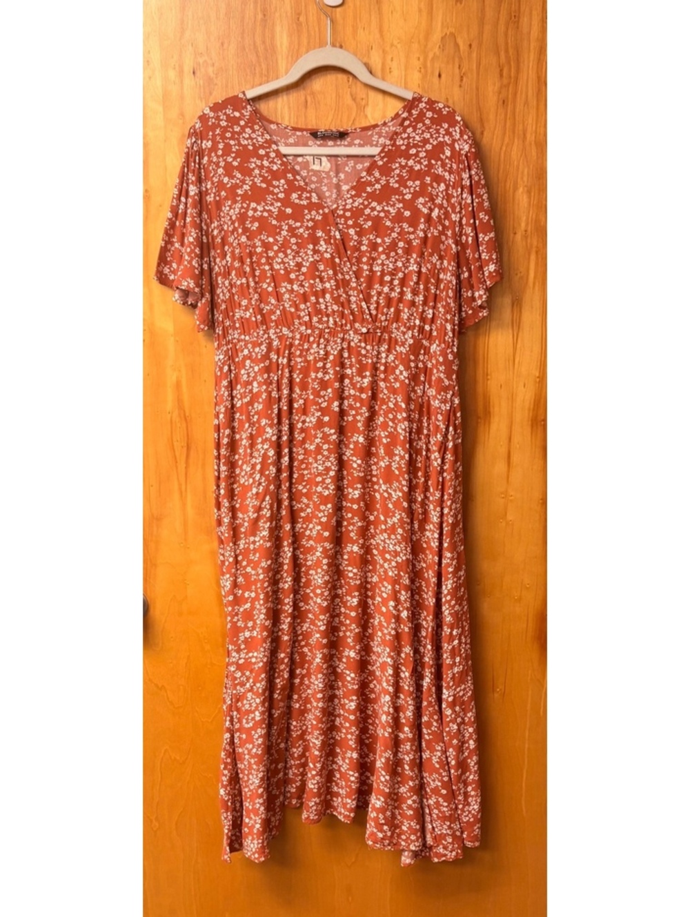 Bloomchic Rust Floral Midi Dress Size US 14-16 - Picture 2 of 11